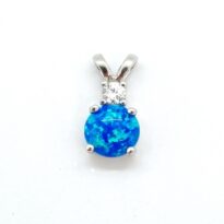 Opál modrý prívesok striebro AG 925