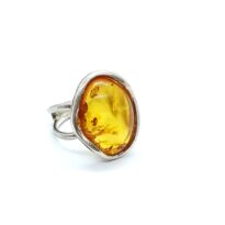 Jantár prsteň striebro AG 925