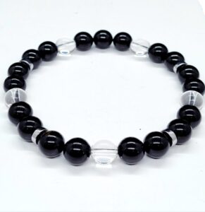 Turmalín s krištáľom pánsky náramok