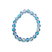 Aqua aura modrá fazetovaná náramok