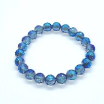 Aqua aura modrá fazetovaná náramok